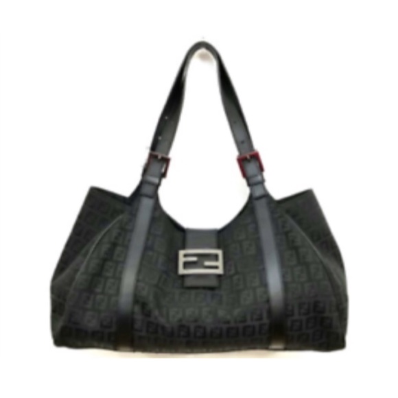 Fendi Handbags - Fendi Black Monogram Zucca Hobo Shoulder Bag